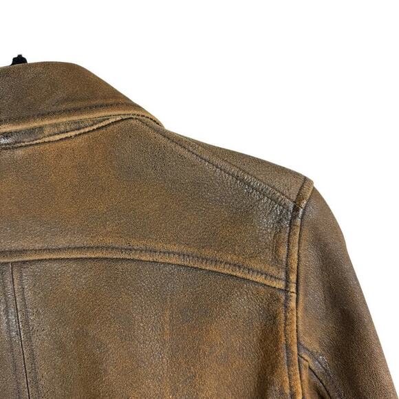 Vintage Levis LVC 1930s Menlo Leather Full Zip Jacket Italy Made Brown Sz Small - Picture 9 of 15